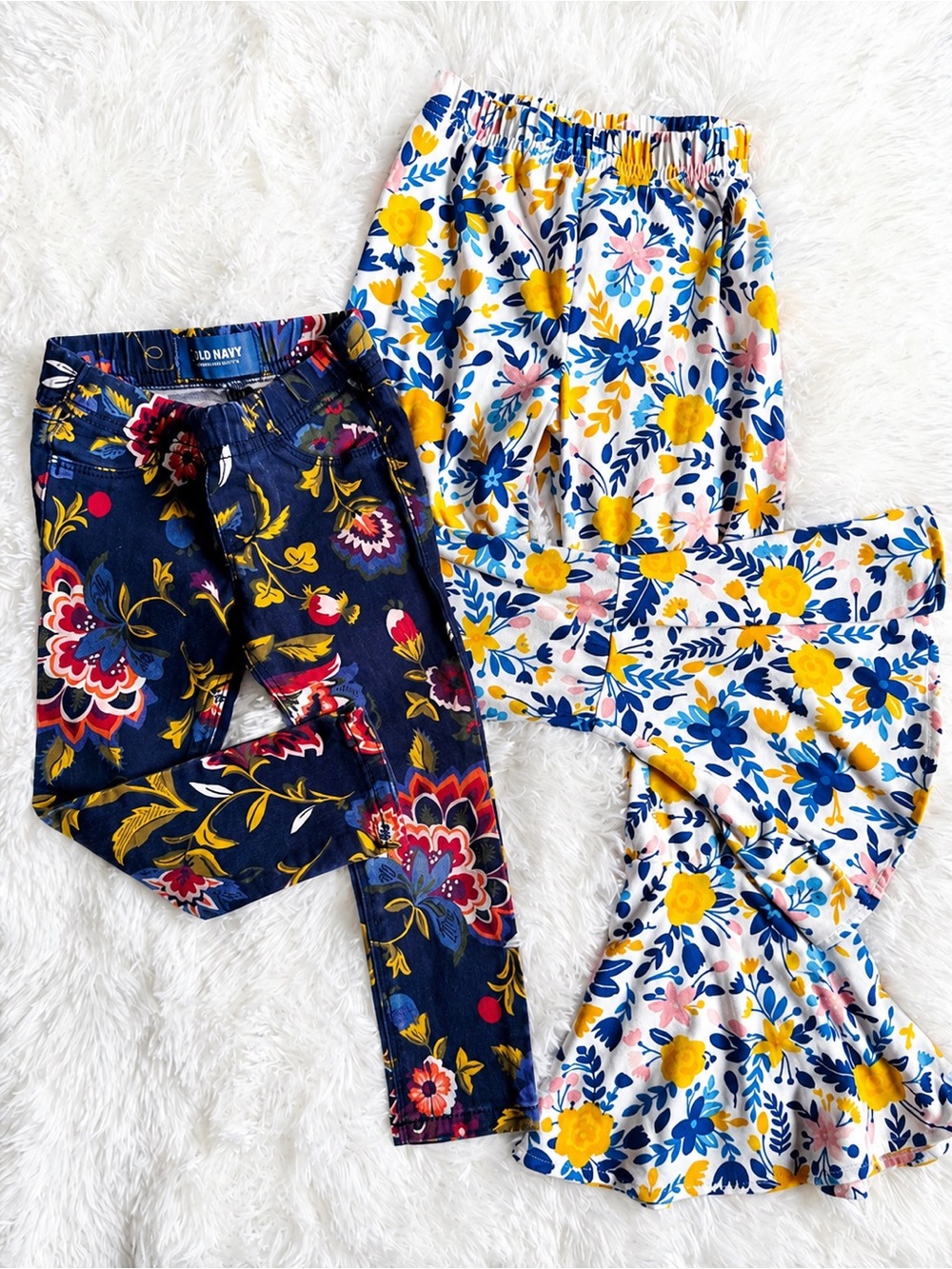 Girls 3T 4T Floral Leggings Bundle Old Navy Rare Editions 2 Pair Set